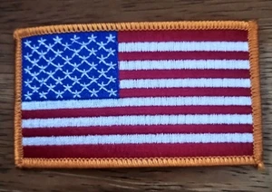 PARCHE RARO VINTAGE - Bandera Americana USA Estrellas Rayas - Bordado 3.5" x 2" - Imagen 1 de 2