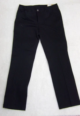 全新带标签 Magellan 女式 Adventure Gear Willow Creek 弹力斜纹裤黑色 12 码 — 第 1/4 张图片