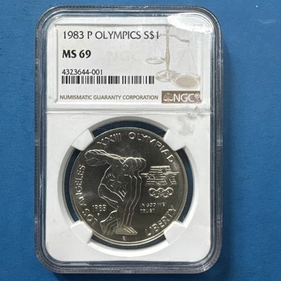 1983 P Olympics Commemorative Silver Dollar NGC MS69 (644) - Image 1 of 2