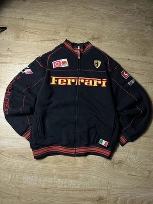 Vintage Ferrari F1 Zip Sweatshirt Black Scuderia Ferrari Bomber Racing Size XL - Image 1 of 4