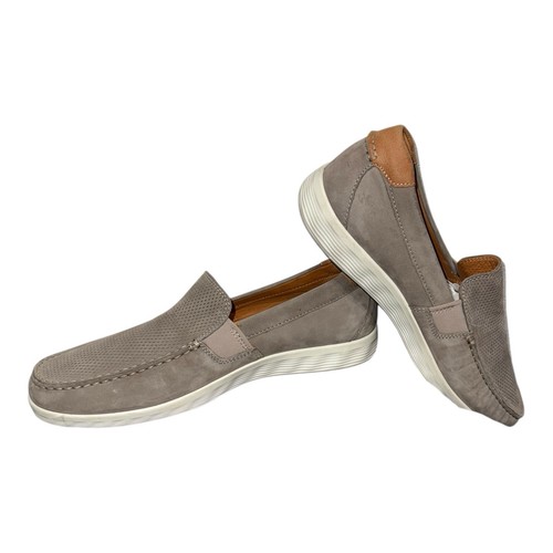ECCO S LITE MOCASSINI SLIP ON UOMO PELLE MARRONE SCARPE CASUAL TAGLIA 41