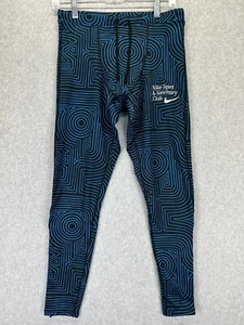 Nike Tights Men Medium Blue Black Challenger Sanctuary Dri Fit Running Jogging - Picture 1 of 19