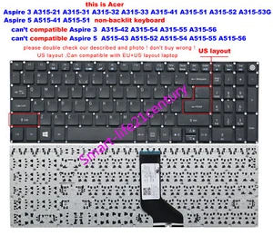 Teclado sin retroiluminación EE. UU. para Acer Aspire 5 A515-41G A515-51G Aspire 3 A315-53G - Imagen 1 de 5