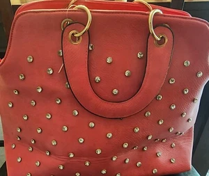 NEW LADIES HANDBAG/SHOUDER BAG * FABRIC INSIDE LINING* RHINESTONES - Picture 1 of 3
