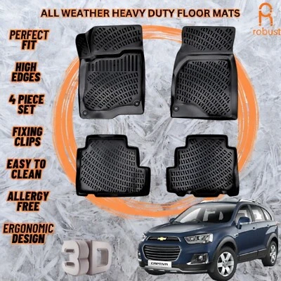 3D 汽车脚垫衬里适用于雪佛兰 Captiva 2006 - 2016 全天候重型 — 第 1/4 张图片
