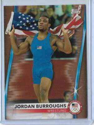 RARE 2020 TOPPS OLYMPICS JORDAN BURROUGHS BRONZE CARD #13 ~ WRESTLING 2021 ~ QTY - Image 1 of 2