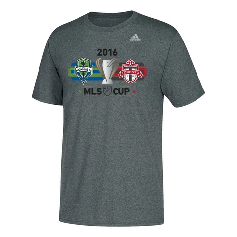 Sounders FC vs Toronto FC MLS Adidas 2016 MLS Cup Men's Grey T-Shirt Cover