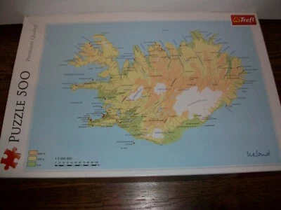 TREFL Iceland 500 Piece Pc Jigsaw Puzzle #37253 Map perfect for framing - Image 1 of 4