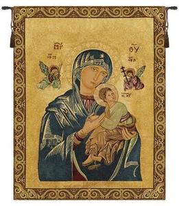 Tapiz italiano Madonna Perpetuo Soccorso 33x25 en Jacquard tejido colgante de pared - Imagen 1 de 5