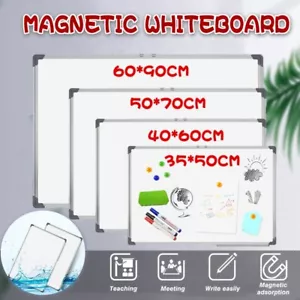 Portable Magnetic Home and Office Board Whiteboard 4 Sizes Marker Eraser Button - Picture 1 of 29