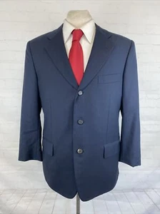 HUGO BOSS Italy Men's Navy Blue Super 120 Wool Blazer 42R $2,495 - Picture 1 of 12