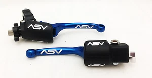 ASV F3 Front Brake Clutch Perch Levers Pair Pack Blue Dust Covers Raptor 660 All - Picture 1 of 5
