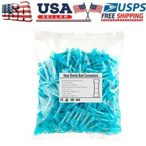 500 Stück Blau Wärmeschrumpf Stoßverbinder AWG16-14, Wärmeschrumpf Drahtverbinder - Bild 1 von 7