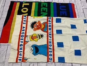 Vintage Pillowcase Lot Kids Sesame Street Crayons - Picture 1 of 9
