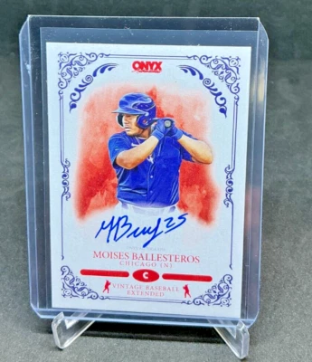 2022 Onyx Vintage MOISES BALLESTEROS RC Blue Ink AUTO #/400 Cubs - Image 1 of 2