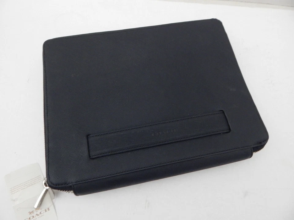 Coach Genuine Saffiano Leather Zip Case For iPad 5th Gen & 6th Gen Black New - Image 1 of 4