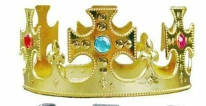 Plastic King Queen Nativity MAJESTIC CROWN Tiara Fancy Dress Costume - 3 TYPES - Picture 1 of 4