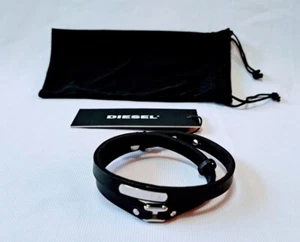 Diesel Mens Stainless Steel Leather Bracelet - Picture 1 of 15