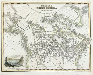 America British North de Scott & Fullerton grabado 1831 color original - Imagen 1 de 4