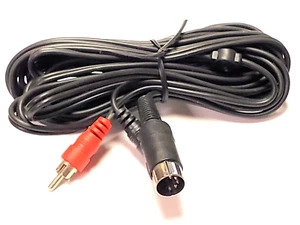 5 PIN DIN  to Standard RCA Plugs - Dual Audio Patch Cable 15'  4H2-150  1  pc - Picture 1 of 1