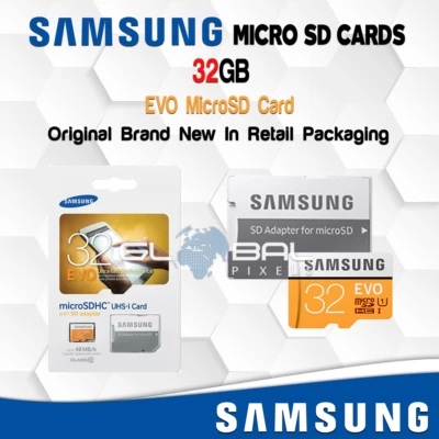 SAMSUNG EVO Micro SD Card 32GB with Adapter Memory Class 10 Fast HD Genuine OEM - Image 1 of 2