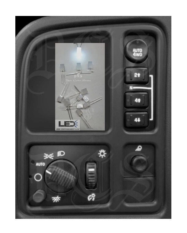 Interruptor de tablero izquierdo blanco DiY LED kit de actualización GM Trucks y SuV 03-06 Foto 1 de 4