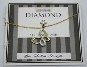 Collar Colgante Victoria Townsend Diamante Mariposa Oro 18k Plata de Ley - Imagen 1 de 2