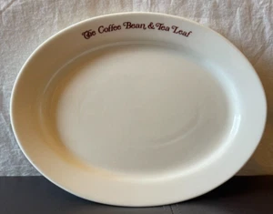The Coffee Bean & Tea Leaf Dessert Serving Salad Plate 9.5” Oval White - Picture 1 of 5
