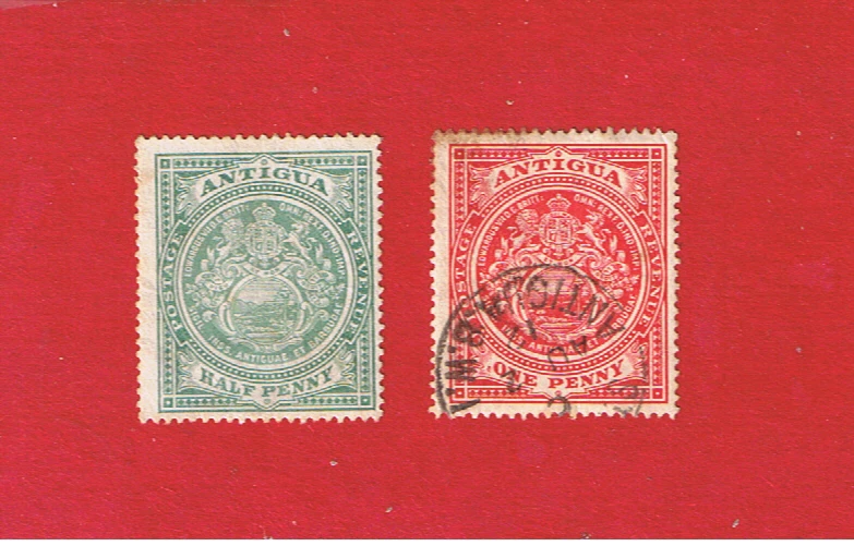 Antigua #31-32  VF used  Seal of Colony  Free S/H - Image 1 of 1