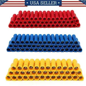 100/200x Insulated Straight Butt Wire Connector Electrical Cable Crimp Terminals - Picture 1 of 37
