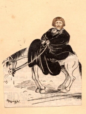 c1929 Woman On Horse Humor Card Funny Face Cutout Art Style Postal Card 1c - Image 1 of 3