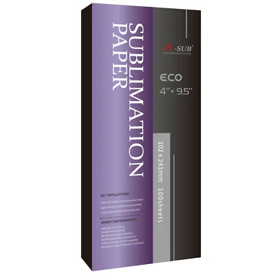 A-SUB Mug Sublimation Paper 4X9.5 100 Sheets 125g Inkjet Heat Transfer Tumblers