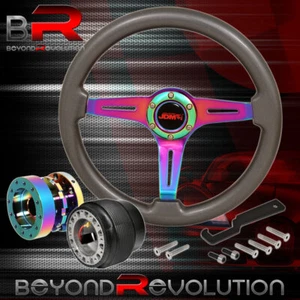 6 Bolt Steering Wheel Gunmetal Neo Chrome Extender Hub Adapter For 96-15 Civic - Picture 1 of 6
