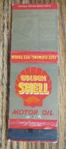 GOLDEN SHELL MOTOR OIL MATCHBOOK MATCHCOVER -E20 - Picture 1 of 2