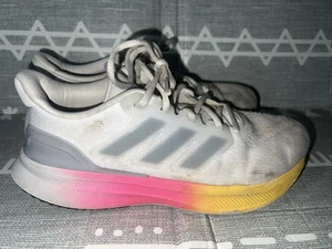 Adidas Girls Lace Up Shoes White Running Casual School Sneaker 6.5 - Picture 1 of 11