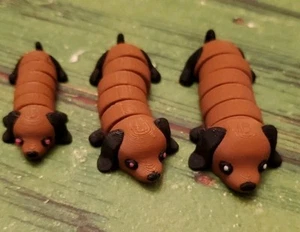 Bassotto Stampato 3D Famiglia di Cani Articolati Flexi 3 Taglie Mamma Papà e Cucciolo - Foto 1 di 3