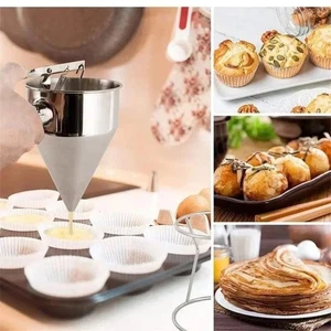 Multi-Caliber Stainless Steel Funnel Dispenser with Stand Cupcakes Baking Maker - Picture 1 of 8