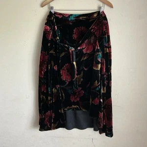 Falda Eva Franco Floral Terciopelo Talla 14 Anthropologie Wrap - Imagen 1 de 8