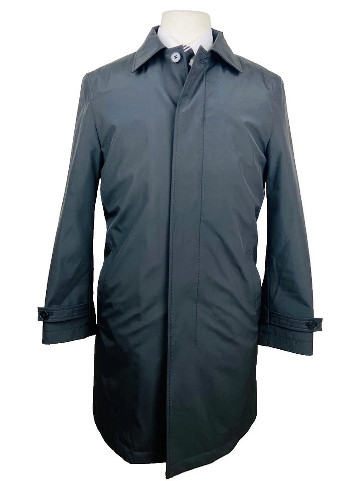 BRAND NEW CALVIN KLEIN Mens 36S Black 33" Long OverCoat Jacket Removable Lining - Image 1 of 4