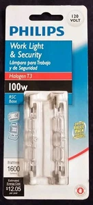 Philips 100W 120V Clear RSC Base T3 Work Light & Security Bulbs NEW SEALED - Picture 1 of 4