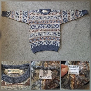 Jersey Stewarts Pura Nueva Lana Grueso Tejido Hecho en Escocia Multicolor Talla M - Imagen 1 de 14