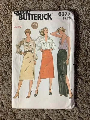Butterick SEWING PATTERN 6377 Misses STRAIGHT SKIRT Size 10 UNCUT Quick - Image 1 of 3