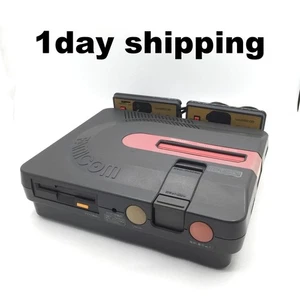 [Como Está] Consola Sharp Twin Famicom Negra Cinturón Nuevo AN-500B Japonés Probado - Imagen 1 de 11