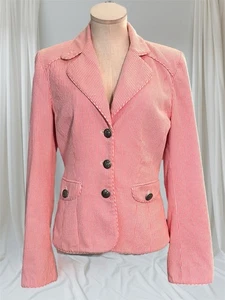 CYNTHIA STEFFE Pink & White Stripe Long Sleeve Jacket Gingham Blazer Coat - Bild 1 von 9