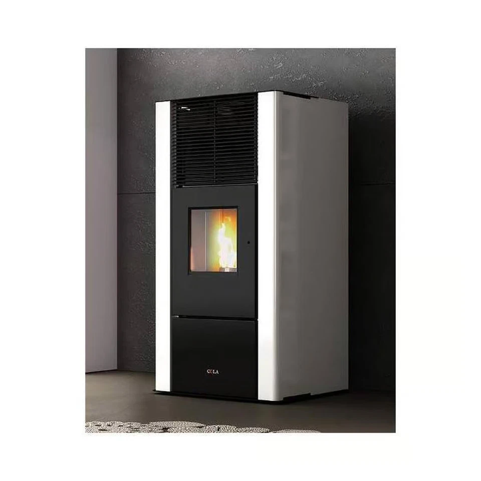 Stufa Idro a pellet Anselmo Cola ENERGYCA 30S 30kW in acciaio verniciato e ghisa - Immagine 1 di 1