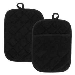 Hot Pads Pot Holders 2 Pcs 9.5'7.1' Heat Resistant Potholders Cotton Terry Cloth - Picture 1 of 7