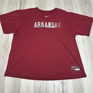 Camicia vintage Arkansas Razorback uomo 3XL rossa Nike Team Center Swoosh - Foto 1 di 7