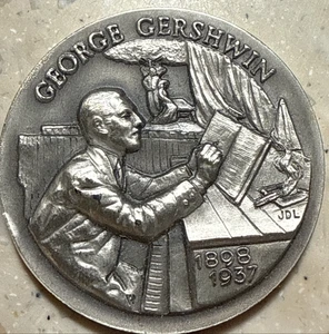 George Gershwin 1898-1937 Longines Symphonette Vintage Coins .925 1 oz - Picture 1 of 5