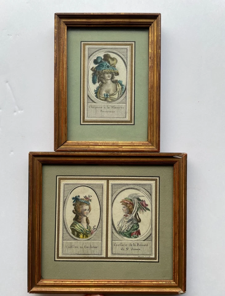 3 GRAVURES de la GALLERIE des MODES et COSTUMES COIFFURES  XVIIIème 18ème - Photo 1/4