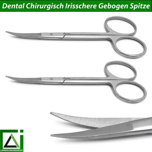 2er Dental Iris Schere Spitze chirurgische Schere Rostfrei Stahl Instrumente Neu - Picture 1 of 6
